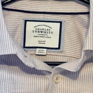Charles Tyrwhitt Men's Dress Shirt - White and Pink Check